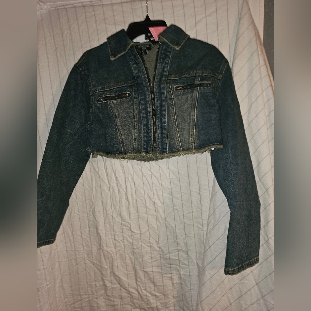 PrettyLittleThing Dark Blue Jean Jacket